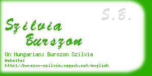 szilvia burszon business card